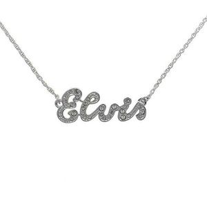 Elvis Sterling Silver Plated Nameplate Necklace